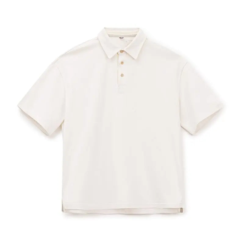 MADEN Herren Polo mit Steinmuster und Knöpfen