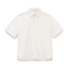 MADEN Herren Polo mit Steinmuster und Knöpfen