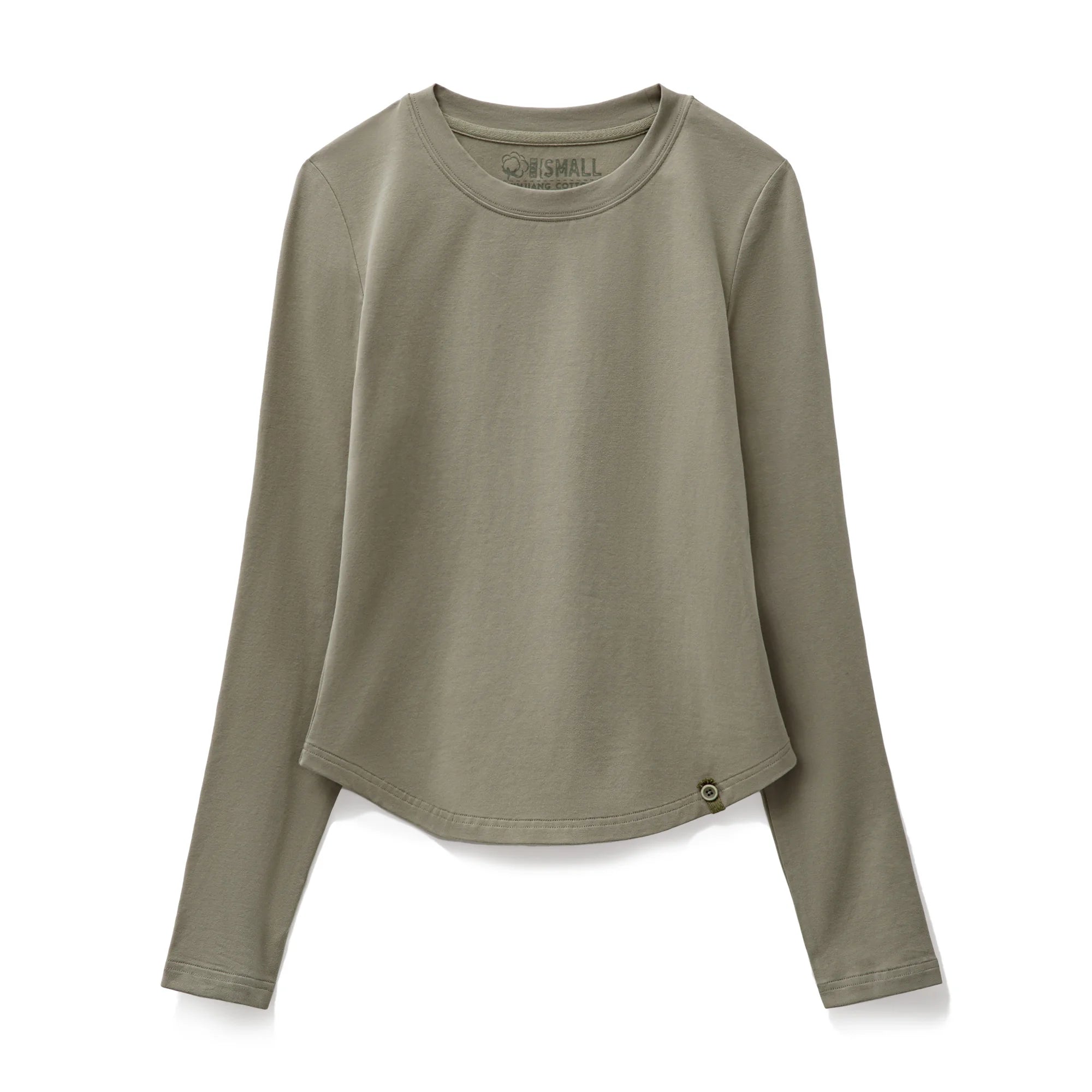 Camiseta ajustada de manga larga con cuello redondo para mujer MADEN