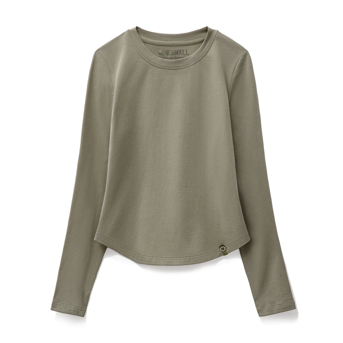 Camiseta ajustada de manga larga con cuello redondo para mujer MADEN
