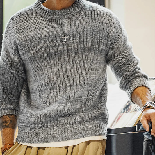 MADEN Farbverlauf Streifen Rundhals Pullover