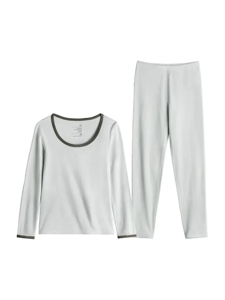 MADEN Damen Thermo-Strick-Baselayer mit Rundhalsausschnitt