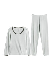 MADEN Damen Thermo-Strick-Baselayer mit Rundhalsausschnitt