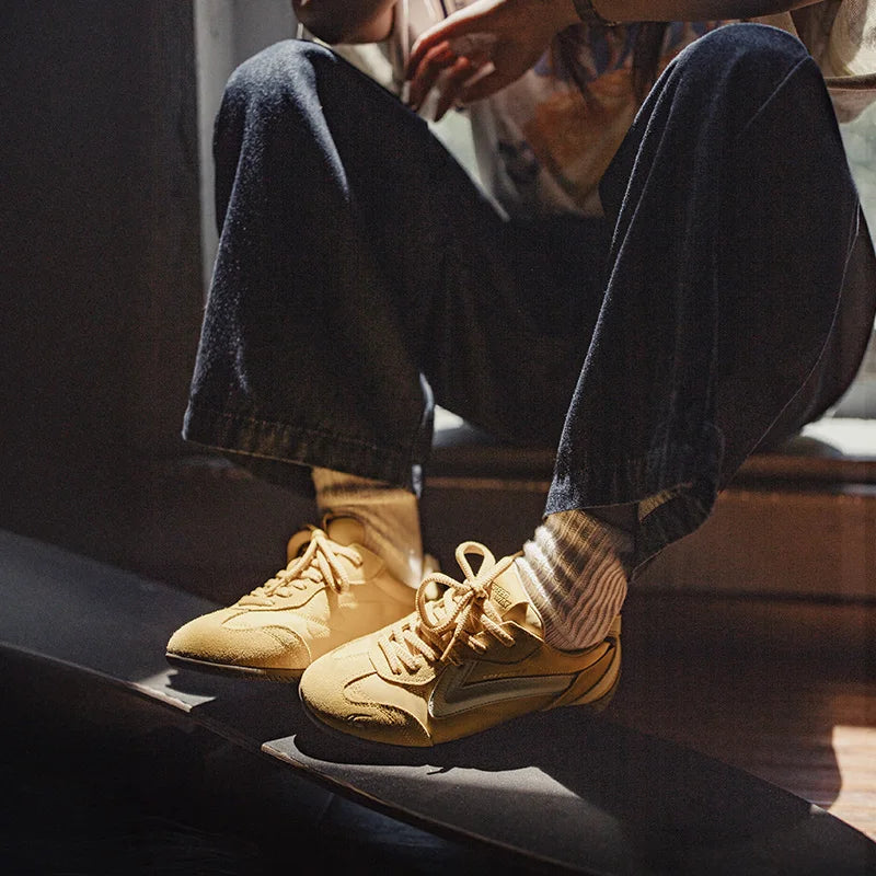 MADEN 여성용 레트로 스웨이드 청키 솔 스니커즈