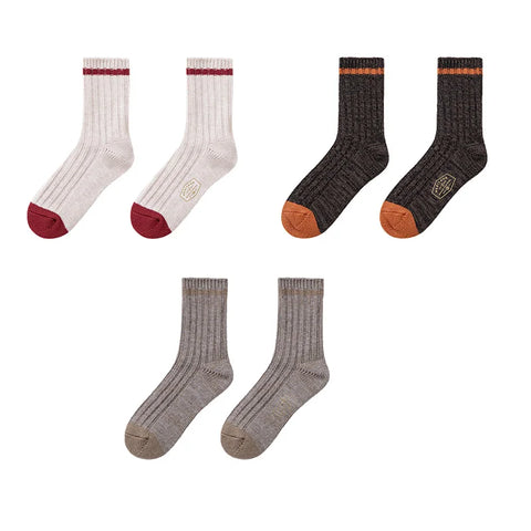 MADEN Herren Retro Wollmischung Crew Socken – Dick gestrickt, Winterkomfort, warm 
