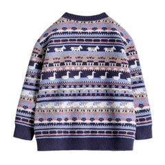 MADEN Fair Isle Jacquard Strickcardigan mit lockerer Passform
