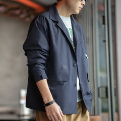 MADEN Mountain Style Outdoor Multi-Pocket Suit Jacket Cityboy Flat Lapel Casual Versatile Coat Men's Blazer Spring And Autumn