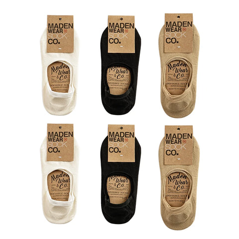 Chaussettes invisibles basses MADEN pour femmes, en silicone antidérapant, en forme de U, fines et respirantes, couleur unie. 