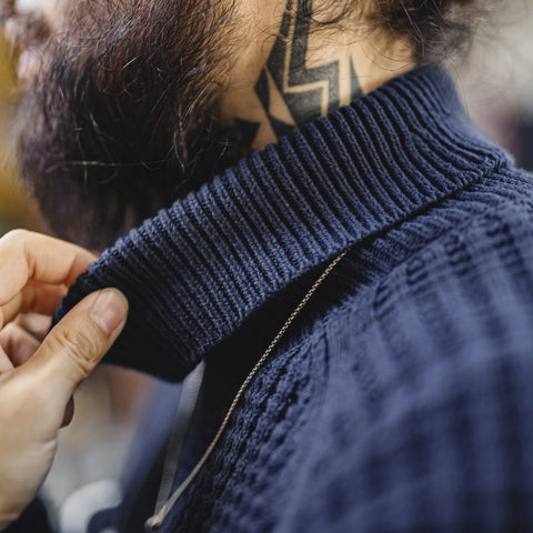 Áo len cổ lọ dày nam MADEN, áo len dệt kim ấm áp mùa đông, áo chui đầu sọc, phong cách cổ điển, lớp áo mềm mại