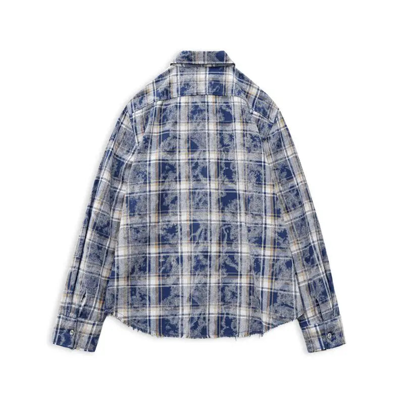 MADEN Damen Retro Flanell Langarm Kariertes Hemd 