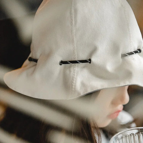 MADEN Retro Bucket Hats für Damen, luxuriöse Baumwolle, wendbarer Outdoor-Angelhut, niedliche Sonnen-Fischerkappe, lässige Bob-Panama-Cap 