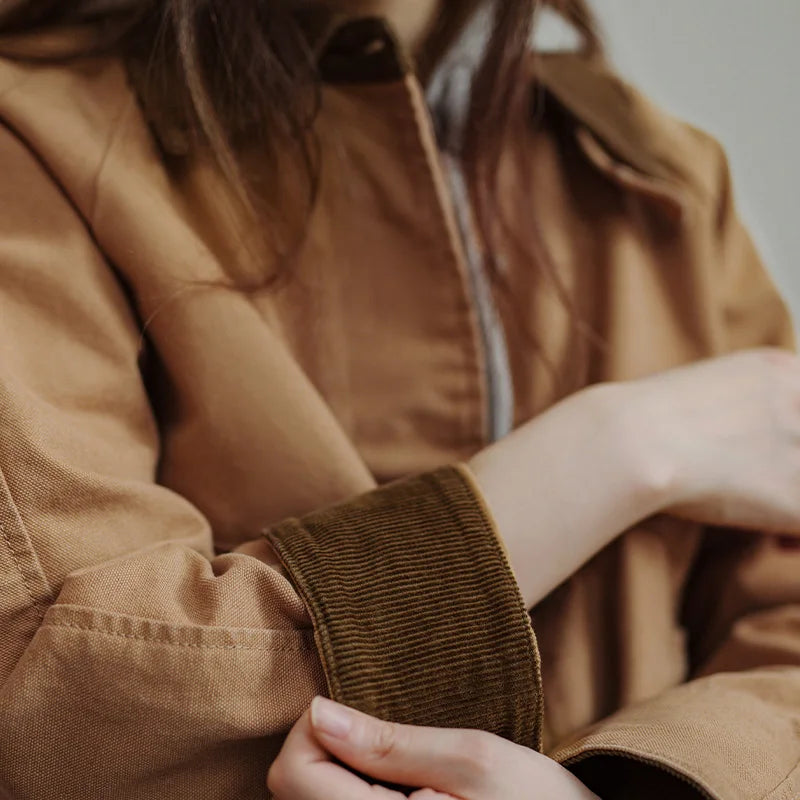 Áo khoác barn cotton nặng Retro nữ MADEN
