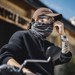 MADEN Vintage Navajo bedruckte Mehrzweckmütze und Kopftuch, vielseitige Herrenmütze für Herbst und Winter, warmer Pullover 