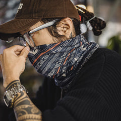 MADEN Vintage Navajo bedruckte Mehrzweckmütze und Kopftuch, vielseitige Herrenmütze für Herbst und Winter, warmer Pullover 