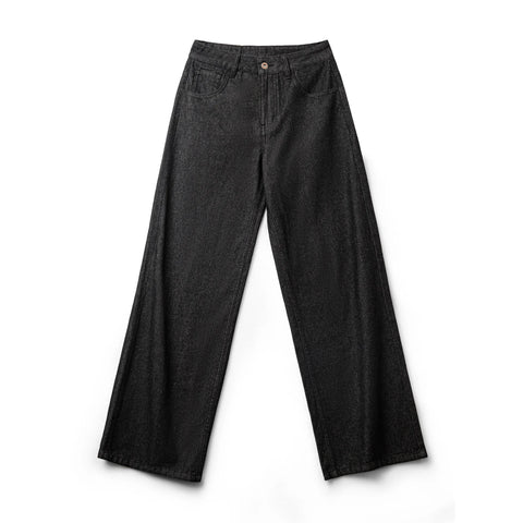 MADEN Damen Retro-Jeans Schwarz – Gerader, lockerer Schnitt