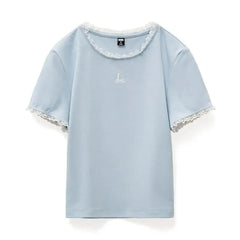 Camiseta ajustada con ribete de encaje MADEN