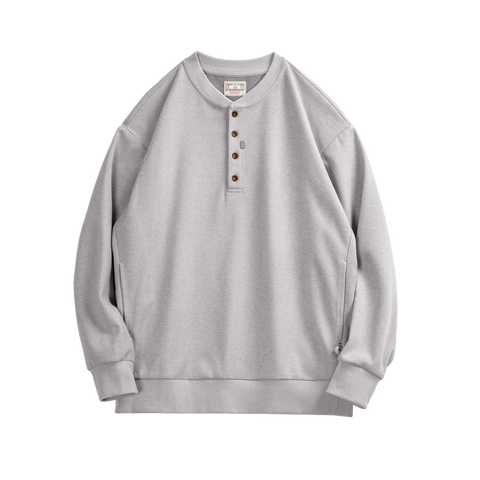 MADEN Half-Button Pullover Henley Sweatshirt