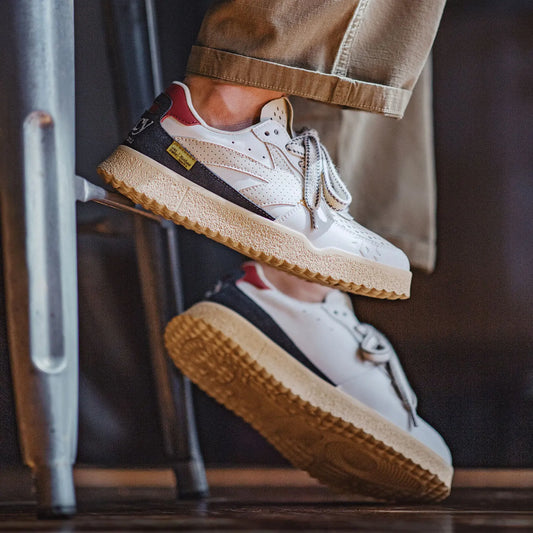 MADEN 남성 복고풍 배색 자수 보드화 통기성 캐주얼 낮은 굽 운동화 두꺼운 밑창 스케이트화 봄 가을용