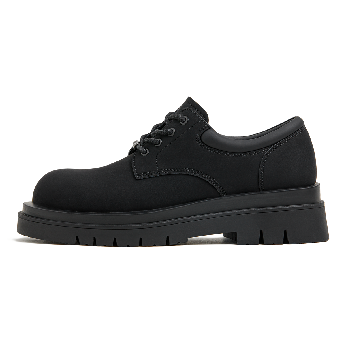 MADEN Matt schwarze Derby-Schuhe