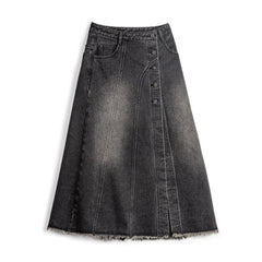 Falda vaquera partida gris ceniza MADEN