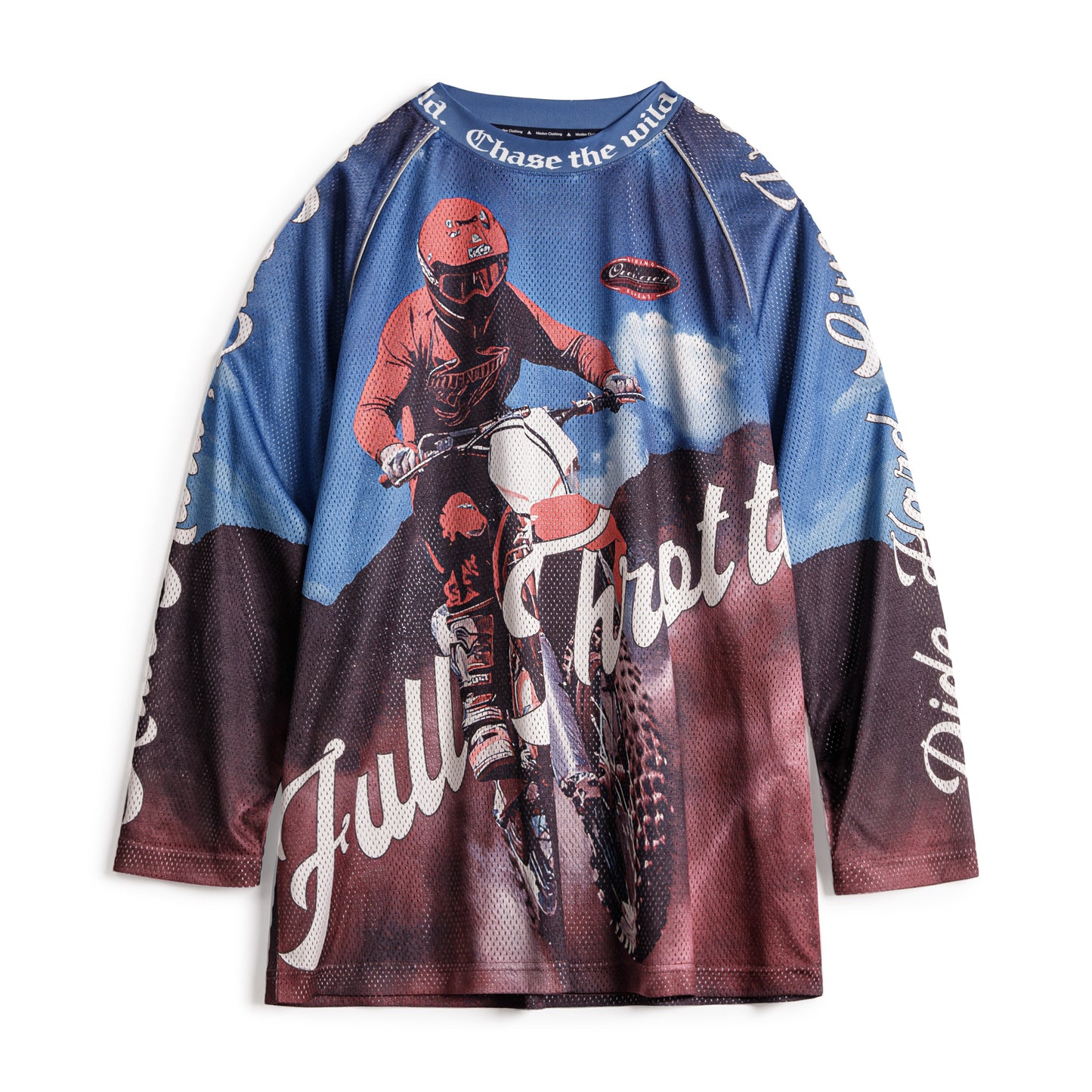MADEN Scrambler Printed Mesh Long Sleeve T-shirt