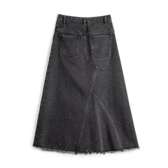 Falda vaquera partida gris ceniza MADEN