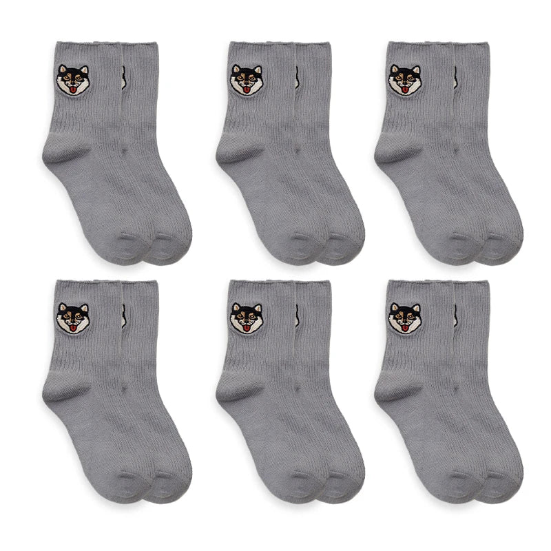 MADEN Niedliche Katze & Hund bestickte Socken