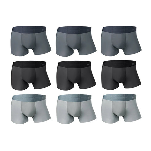 マデン メンズ 1/3/6/9枚 氷絹 通気性 ボクサーブリーフ 弾力性 柔らかい 継ぎ目なし 下着 無地 トランクス 大きいサイズ