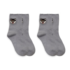 MADEN Niedliche Katze & Hund bestickte Socken