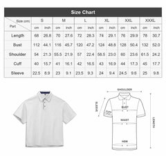MADEN Herren Polo mit Steinmuster und Knöpfen