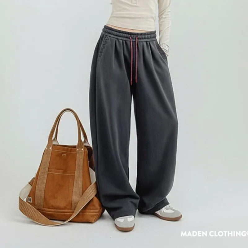 MADEN Schwere Baumwoll-Fleece Baggy Jogginghose