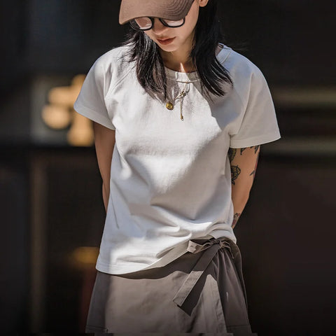 MADEN Women’s 100% Cotton Crewneck Short-Sleeve T-Shirt Soft Breathable Basic Tee for Daily Wear All-Season Layering