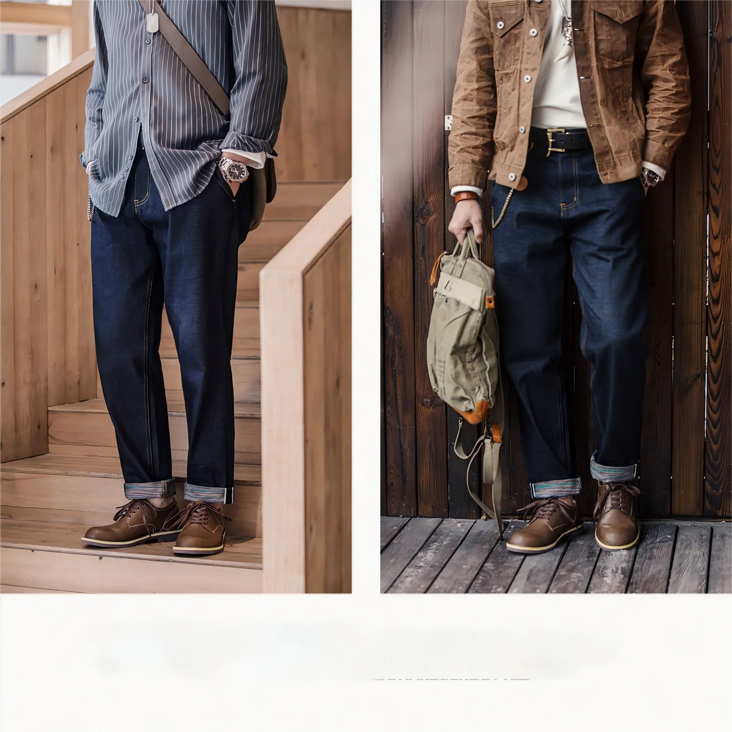 MADEN Low-Top Crazy Horse Leather Work Boots