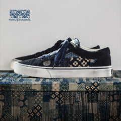 MADEN Retro Patchwork Canvas Low-Top Sneakers