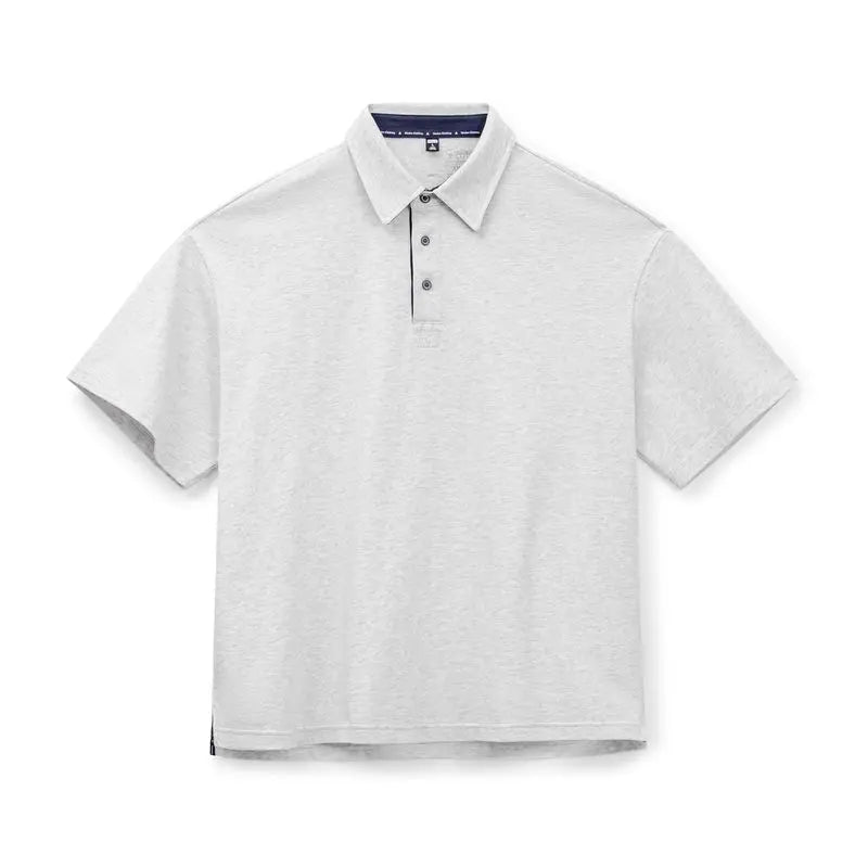 MADEN Herren Polo mit Steinmuster und Knöpfen