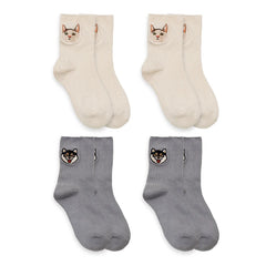MADEN Niedliche Katze & Hund bestickte Socken