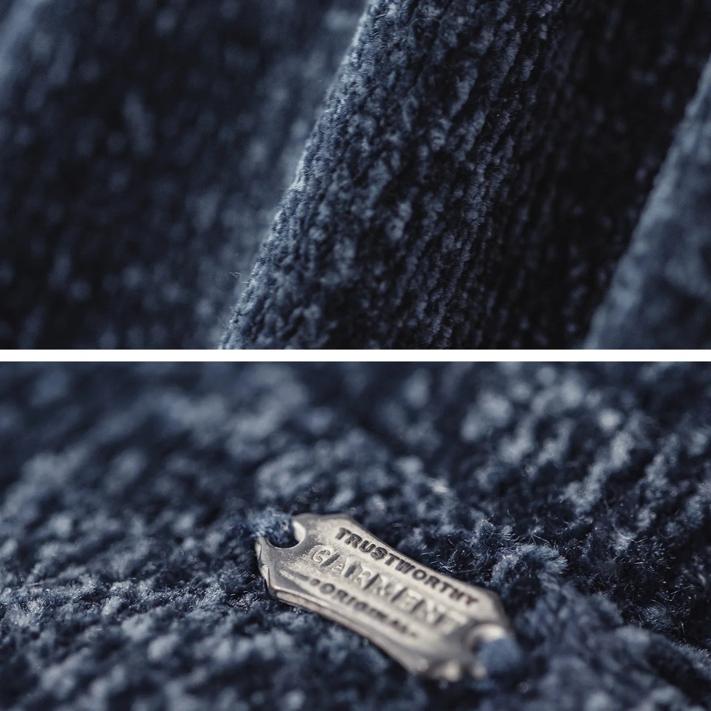 MADEN Chenille Schwerer Strick-Hoodie