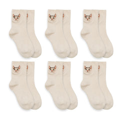 MADEN Niedliche Katze & Hund bestickte Socken