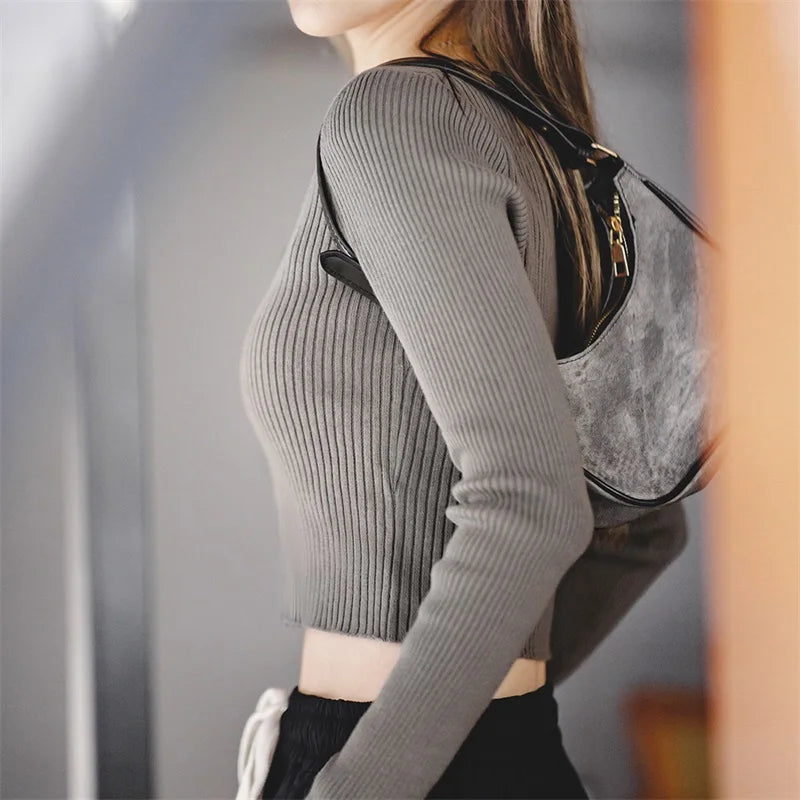MADEN Damen Baumwoll V-Ausschnitt Strickpullover - 100% Baumwolle