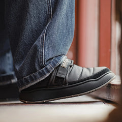 Bottes de neige rétro noires imperméables pour homme MADEN, à enfiler, doublées en polaire, chaudes et confortables, idéales pour le camping et les activités de plein air. Bottines basses sportives. 