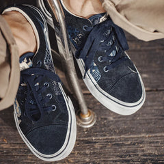 MADEN Retro Patchwork Canvas Low-Top Sneakers
