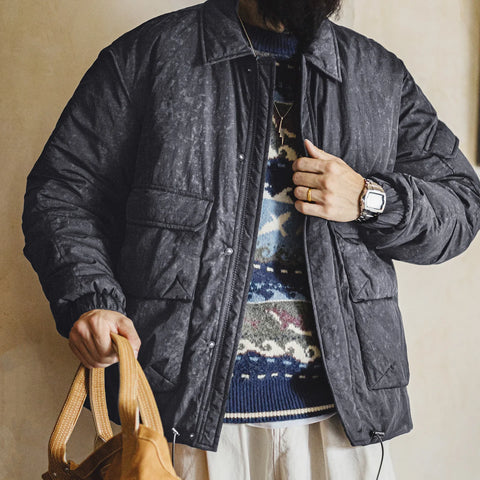 MADEN 남성용 복고풍 M65 누빔 재킷