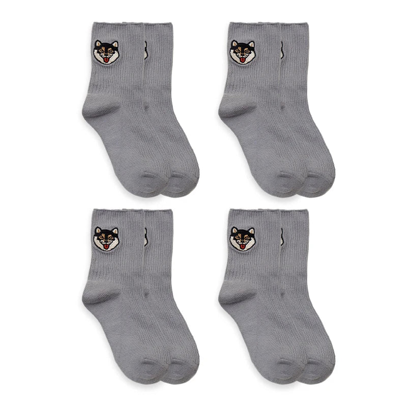 MADEN Niedliche Katze & Hund bestickte Socken