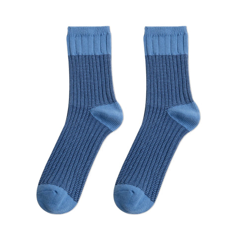 MADEN Contrast Knitted Mid-Calf Socks – Breathable Splice Long Socks