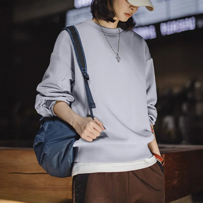 MADEN Women’s Loose Pullover Air-Layer Sweatshirt