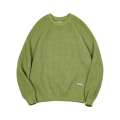 MADEN Damen Ananas Strick Raglan-Übergroßer Pullover