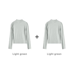 MADEN Damen Fleece-Oberteil mit Stehkragen und Thermofunktion