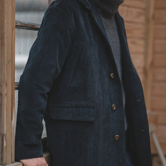 MADEN Cord-Mid-Length Trenchcoat