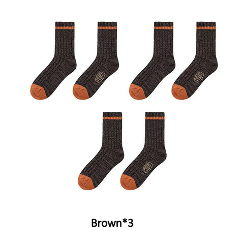 MADEN Herren Retro Wollmischung Crew Socken – Dick gestrickt, Winterkomfort, warm 