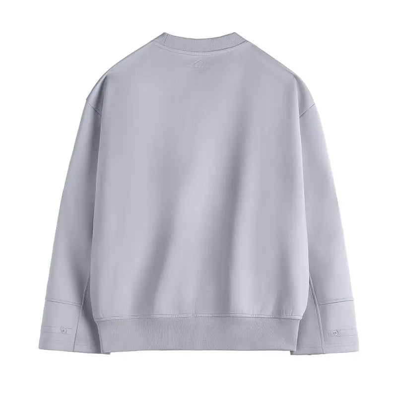 MADEN Women’s Loose Pullover Air-Layer Sweatshirt